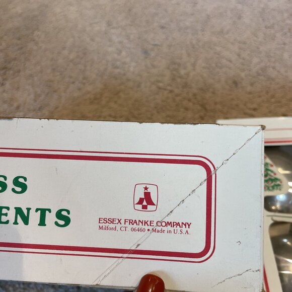 Vintage Essex Franke Silver Glass Christmas Tree Ornaments Set of 12 USA 60s - Picture 10 of 10